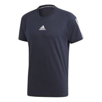 adidas Stripe Printing Training Sports Short Sleeve Blue DT9954