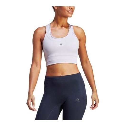 (WMNS) adidas Medium-Support Running Pocket Bra Asia Sizing 'White' HZ4230