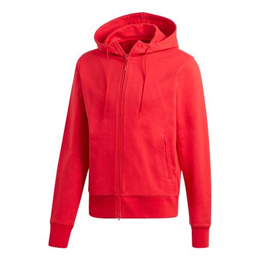 Men's Y-3 Solid Color Casual Hooded Zipper Jacket Red GK4482