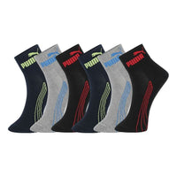 PUMA Casual Short Socks 3 Pack 'Black Grey Red Blue Yellow' 701223916-003