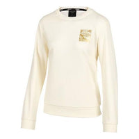 (WMNS) Skechers x SKX Logo Printed Crew Sweater 'White Yellow' P122W009-00NA
