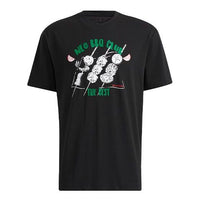 adidas neo Logo Alphabet Cartoon Printing Round Neck Loose Short Sleeve Black H62010