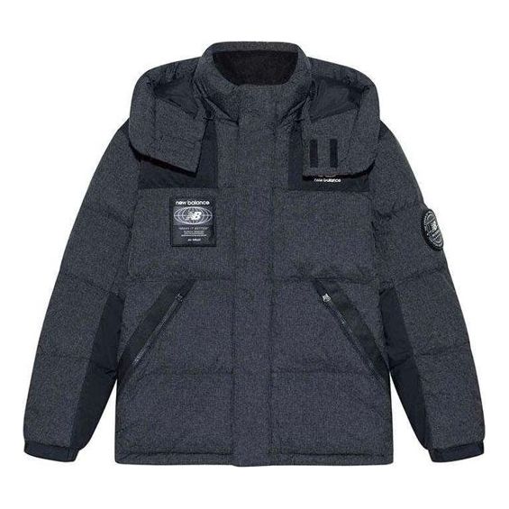 New Balance Hooded Warm Jacket Asia Sizing 'Grey Black' NPA43141-BK
