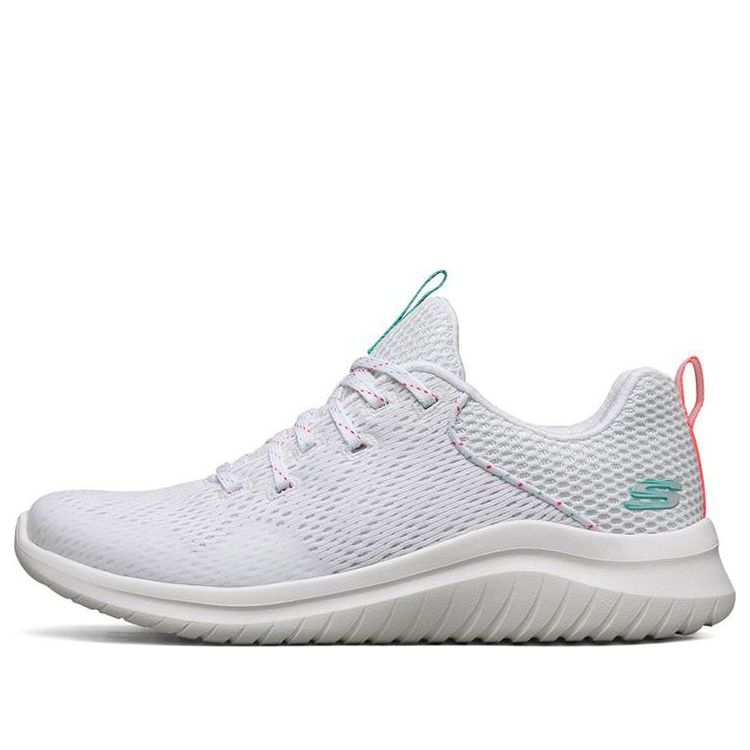 (WMNS) Skechers Ultra Flex 2.0 Low-Top Running Shoes White/Green 149090-WHT