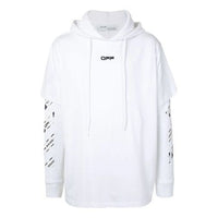 Off-White SS20 Airport Tape Printing Hooded Sweater Men White OMAB033S201850030188