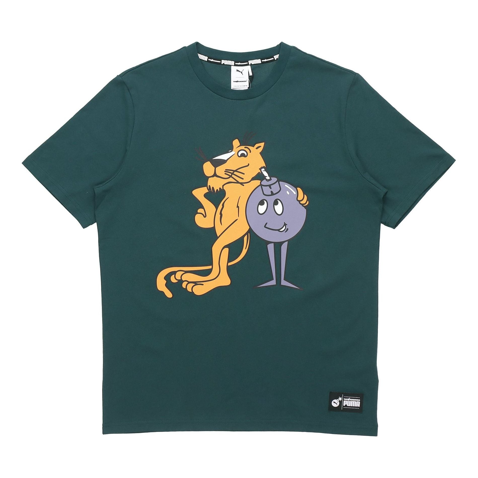 PUMA x The Hundreds Tee Printing Round Neck Short Sleeve Green 596750-38