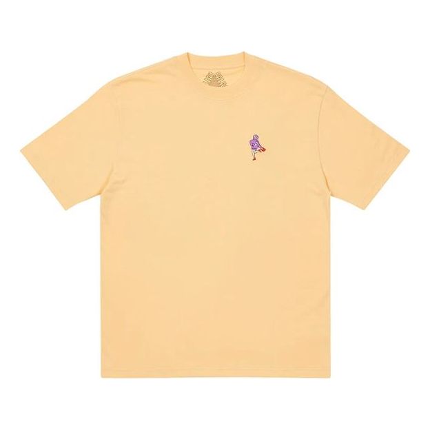 PALACE Handbag Tote Bag Embroidered Round Neck Short Sleeve T-Shirt Yellow P20TS022