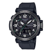 CASIO Waterproof Sports Shockproof Solar Powered Mens Black Analog/Digital Combo PRW-6600Y-1PR
