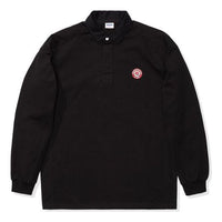 Men's UNDEFEATED Logo Tops Long Sleeves Polo Shirt Black 10042