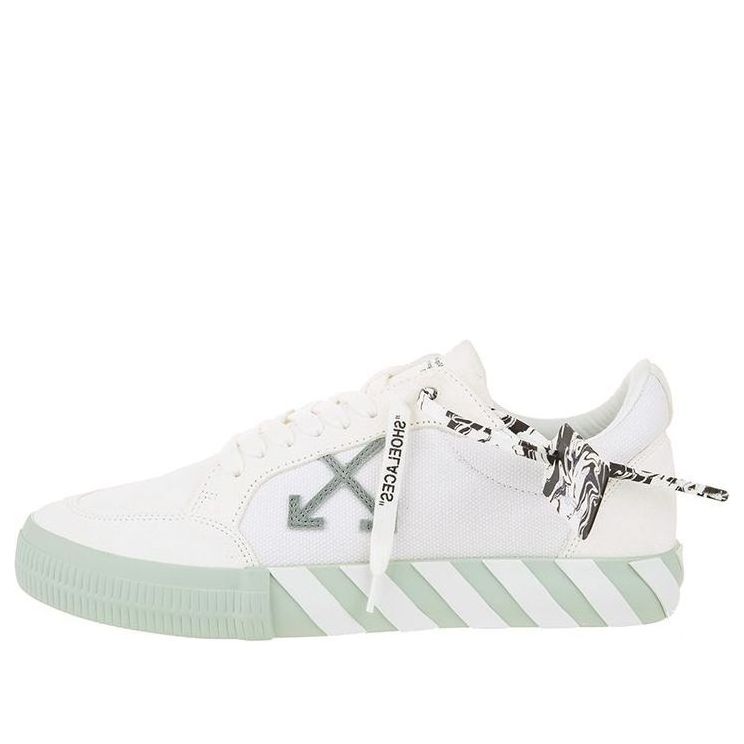 Off-White Low Vulcanized Canvas Sneaker 'White Green' OMIA085F21LEA0050155