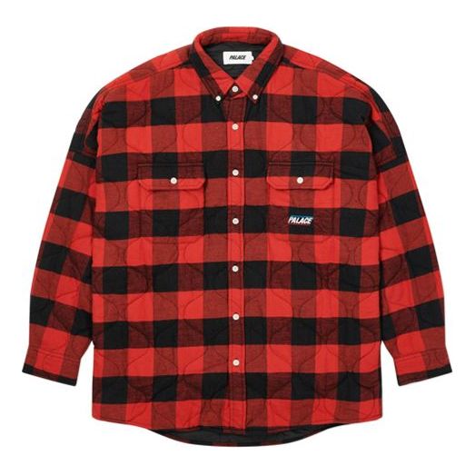 PALACE Plaid Quilted Shirt Jacket Unisex Red PAL-FW20-115