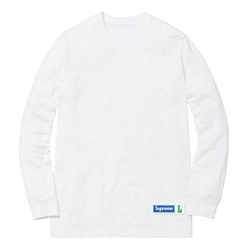 Supreme FW17 Athletic Label LS Top White Tee SUP-FW17-314
