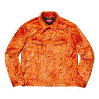 Supreme SS19 Fuzzy Pile Trucker Jacket Orange SUP-SS19-164