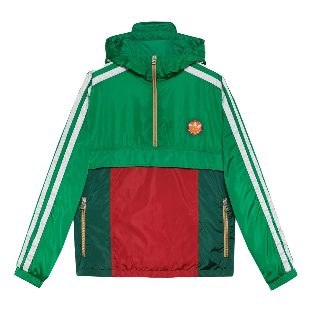 Gucci x adidas 3 Stripe Parachute Nylon Anorak Jacket 'Green' 722520-ZALCQ-3063