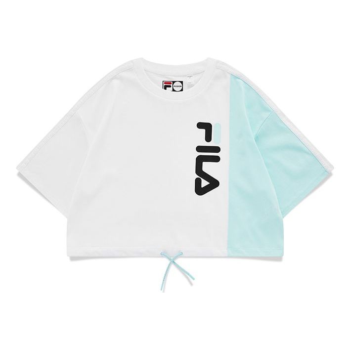 FILA FUSION Loose Sports Contrasting Colors Lacing Short Sleeve White T11W133106F-WT