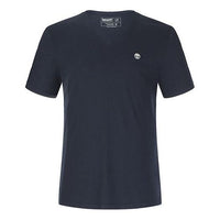 Men's Timberland Embroidered Logo V neck Short Sleeve Blue A2B6N433