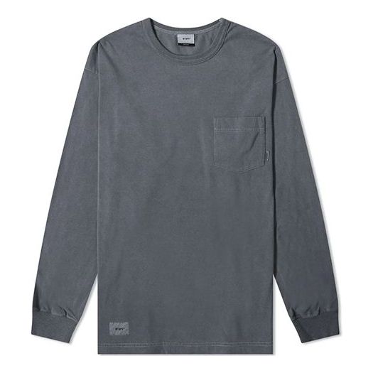 WTAPS Long Sleeve Blank 03 Round collar Long-sleeve Tee Unisex Grey/Black 192ATDT-CSM05-BK