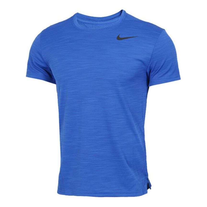 Nike Dri-FIT Sports Training Quick Dry Round Neck Short Sleeve Blue AJ8022-480