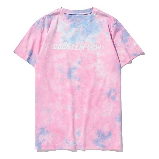 Li-Ning CF Series X Crossover Short Sleeve Unisex Blue Pink Tie Dye AHSQ316-3