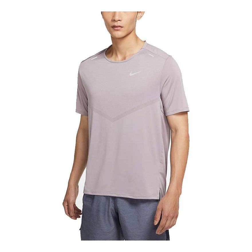 Nike Dri-fit Rise 365 Casual Sports Breathable Round Neck Short Sleeve Purple Light purple CZ9185-236