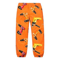 Supreme SS19 Drills Skate Pant Orange Electric Drill Pattern Printing Long Pants Casual Pants Unisex SUP-SS19-603