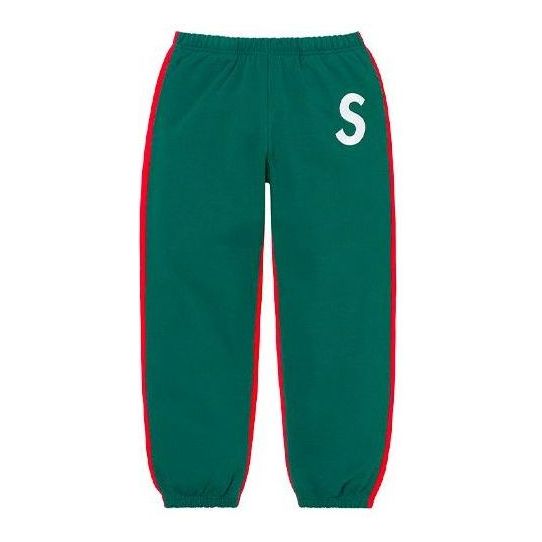 Supreme S Logo Split Sweatpants 'Green Red' SUP-FW21-209