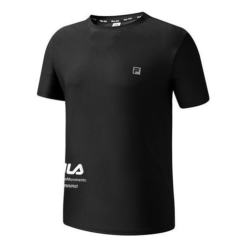 FILA Athletics Sports Printed Logo Crew Neck Short Sleeve Tee Men's Black A51M112102F-BK