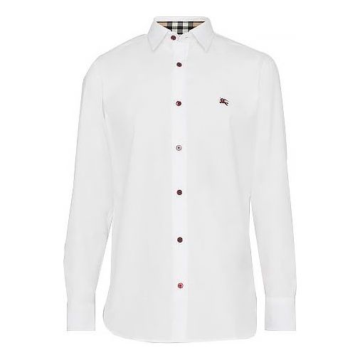 Burberry Bottons White Stretch Cotton Shirt Male White 80043251
