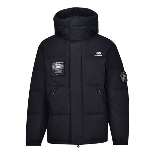 New Balance Warm Hooded Down Jacket Asia Sizing 'Black White' NPA43131-BK
