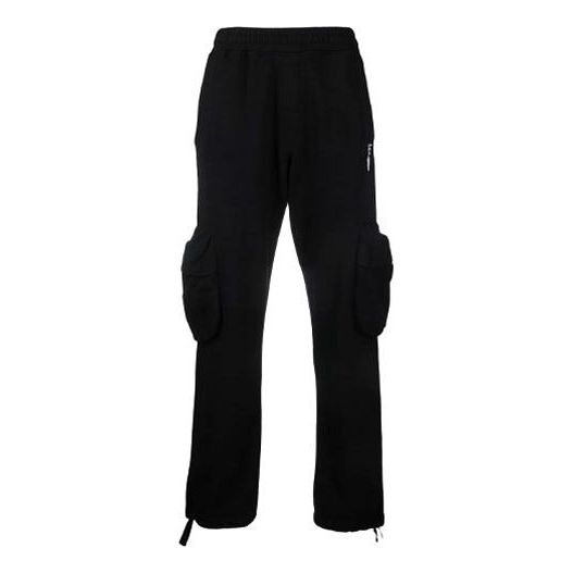 Men's Off-White FW21 Alphabet Logo Cargo Long Pants/Trousers Loose Fit Black OMCH036F21FLE0031001