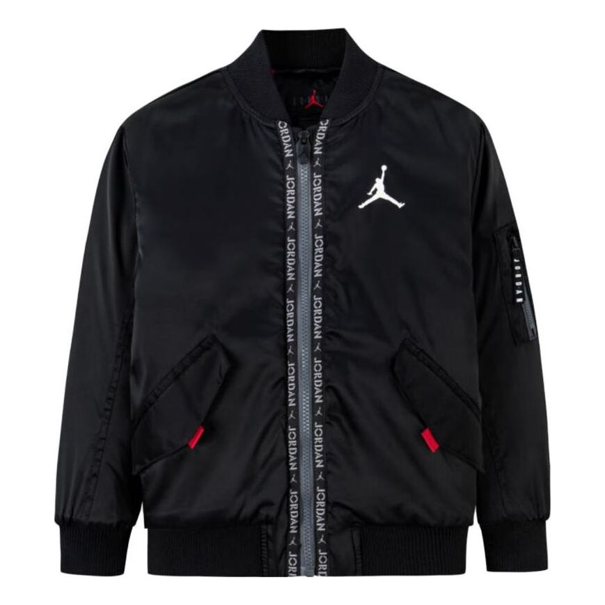 (GS) Air Jordan Poly Padded Bomber Jacket 'Black' JD2242015PS-001