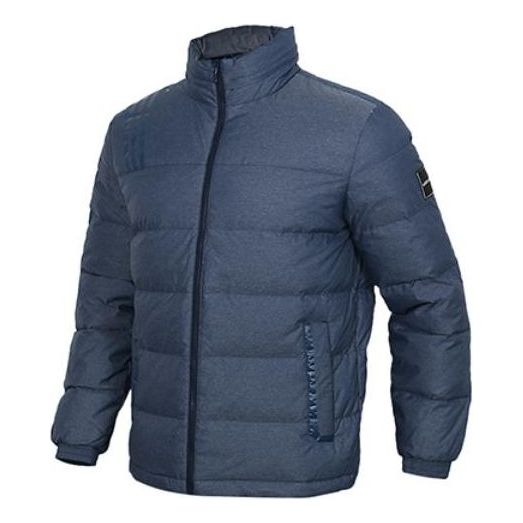 adidas Solid Color Hooded  three stripes Down Jacket Men's Navy Blue DM4210