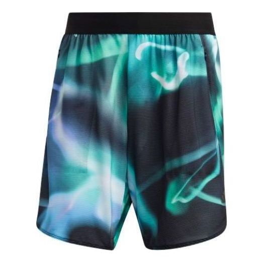 adidas Designed For Training HEAT.RDY HIIT Allover Print Training Shorts 'Green Black' IC2040
