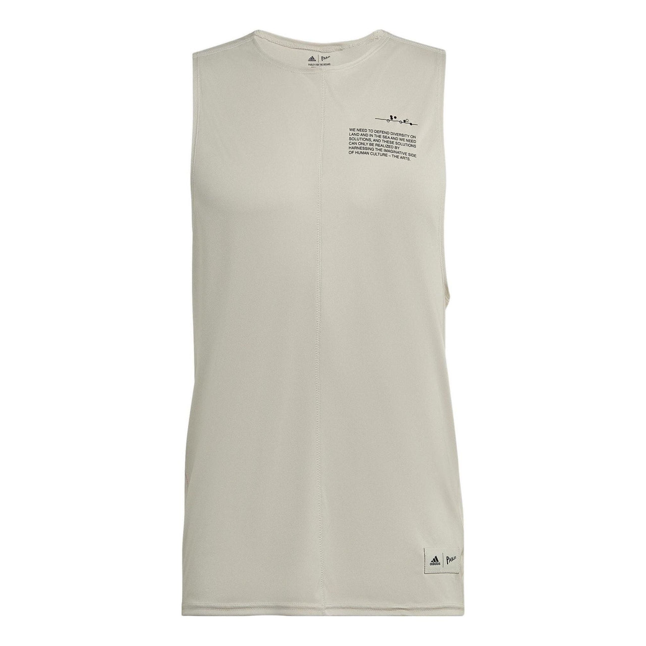 adidas Solid Color Alphabet Sports Training Vest Unisex Bauxite Brown HG6442