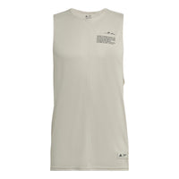 adidas Solid Color Alphabet Sports Training Vest Unisex Bauxite Brown HG6442