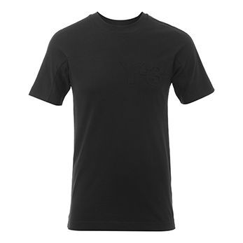 Y-3 Black Logo Round Neck Short Sleeve Loose Unisex CF2575