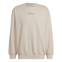 Men's adidas originals Printing Round Neck Loose Long Sleeves Creamy White HM2666
