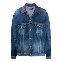 Balenciaga Neck Logo Denim Jacket 'Blue' 571324TCW032340