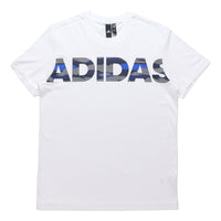adidas Logo Large Alphabet Printing Short Sleeve White DZ1986