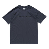 Men's WTAPS Alphabet Slogan Logo Short Sleeve Blue 201PCDT-ST02S