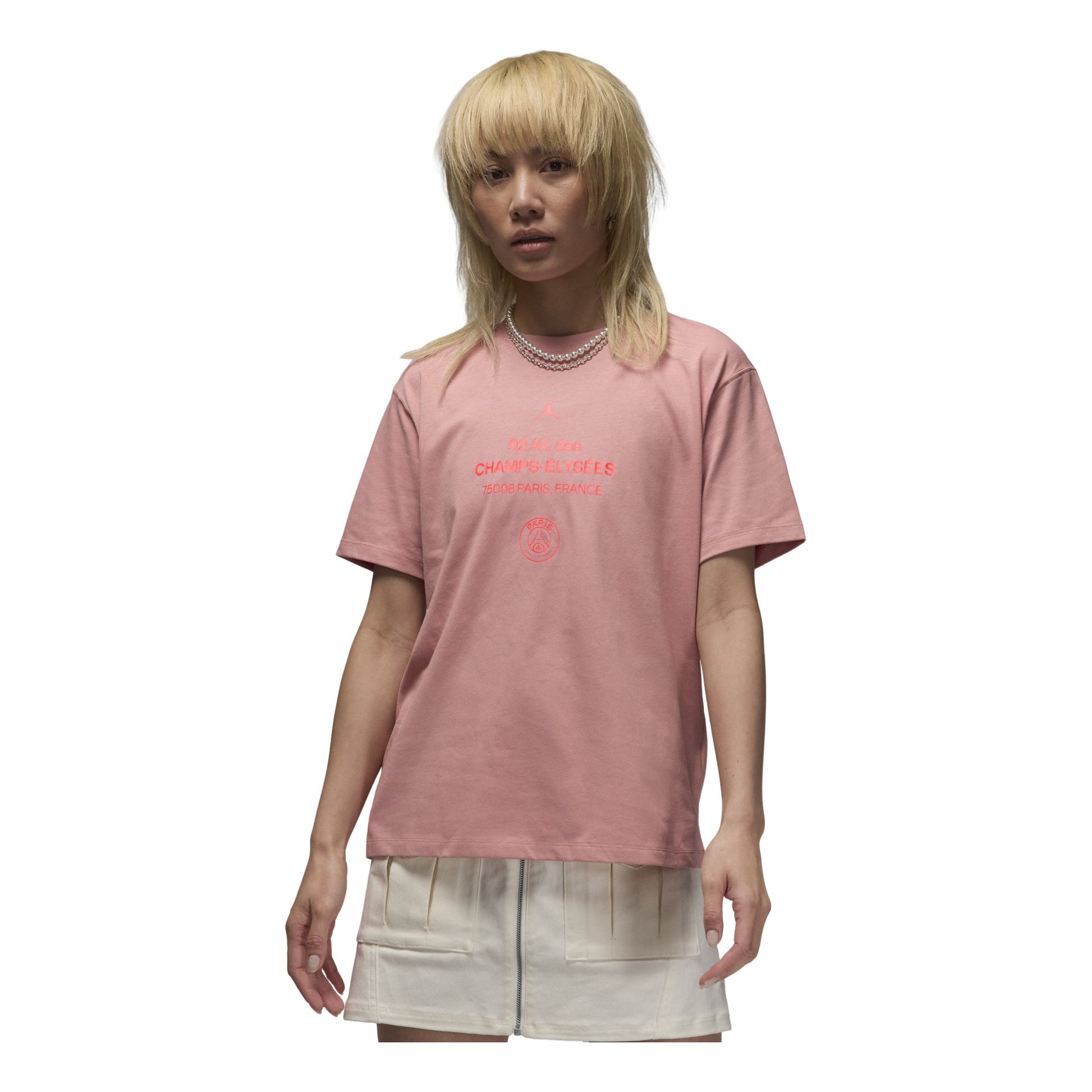 (WMNS) Air Jordan Paris Saint-Germain T-Shirt Asia Sizing 'Rust Pink' FV7749-612