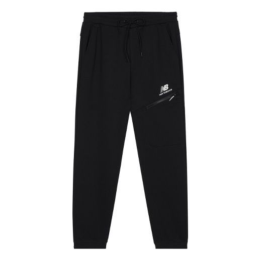 New Balance Logo Tech Fleece Pants Asia Sizing 'Black' AMP13356-BK