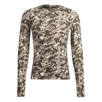 adidas Techfit Allover Print Training Long Sleeve T-Shirt 'Brown Tan' IC2160