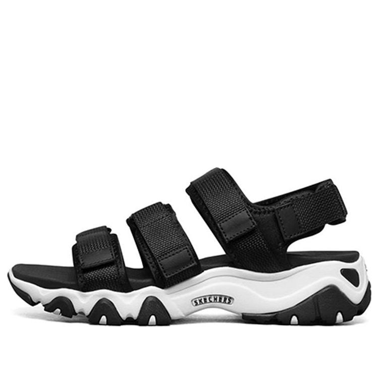 (WMNS) Skechers D lites 2.0 3 Straps Sandals 'Black White' 66666284-BLK