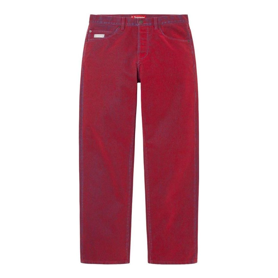Supreme SS23 Week 4 Flocked Regular Jean Pants 'Red' SUP-SS23-093