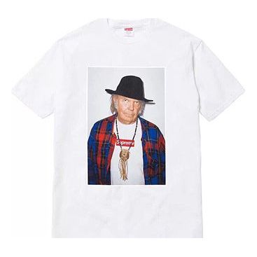 Supreme SS15 Neil Young White Character Printing Short Sleeve Unisex SUP-SS18-676