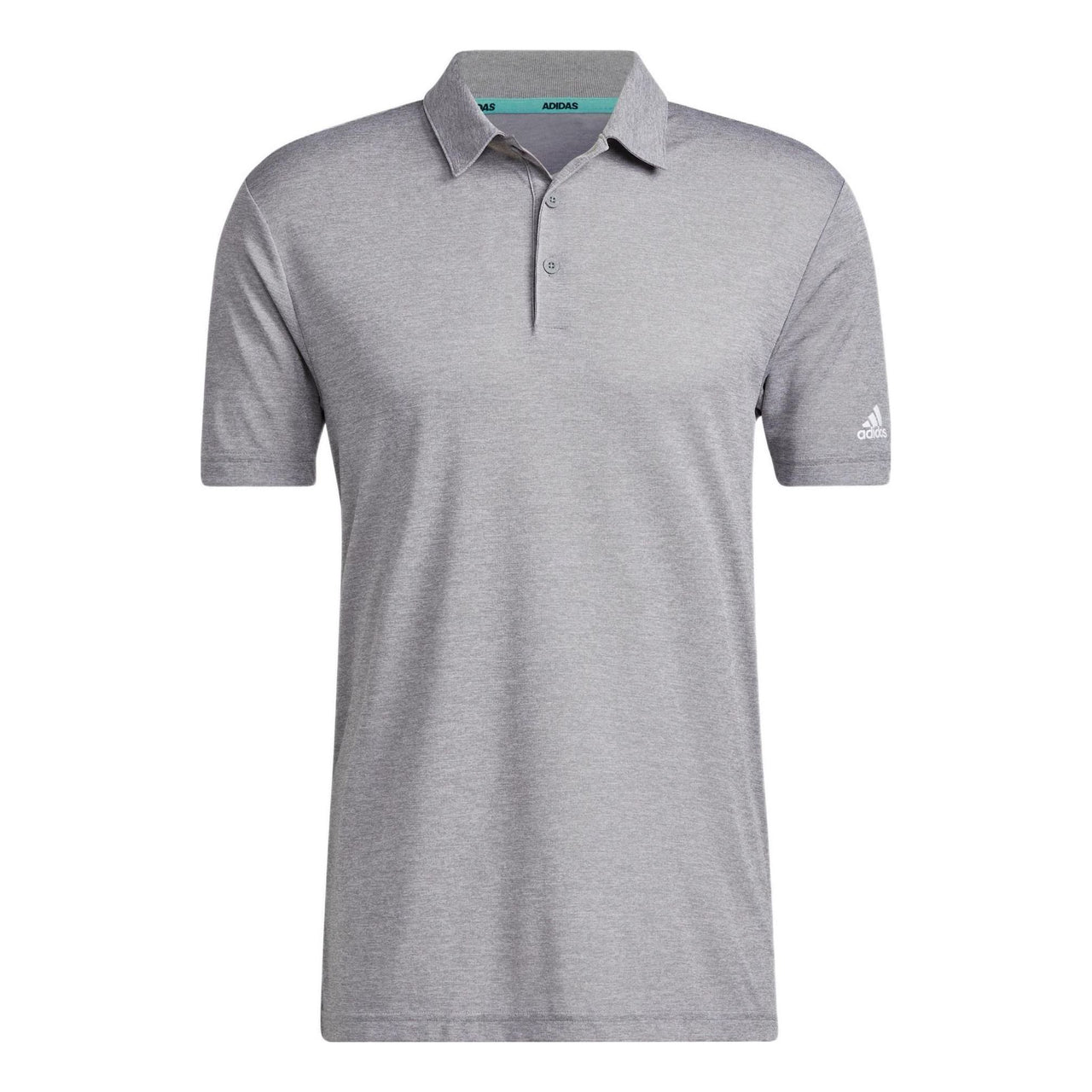 adidas SS22 Solid Color Logo Printing Short Sleeve Gray Polo Shirt HF6219