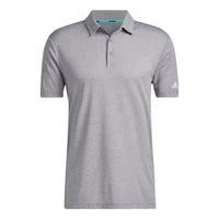 adidas SS22 Solid Color Logo Printing Short Sleeve Gray Polo Shirt HF6219