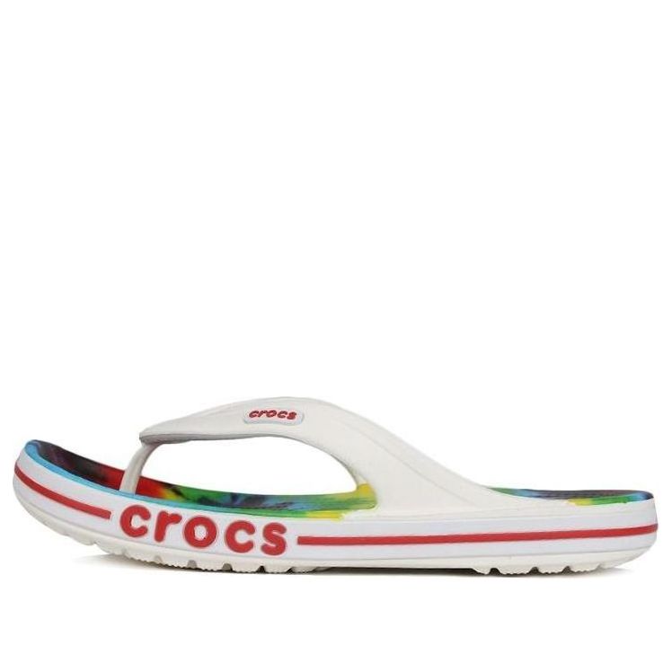 Crocs Tie Dye Pattern Flip-Flops Slippers White Unisex 'White' 206358-94S