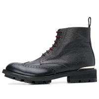 Alexander McQueen Pebble Grain Commando Boots 'Black' 575433WHSZ21081